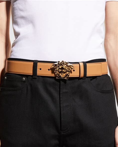 versace belt 30|Versace medusa buckle leather belt.